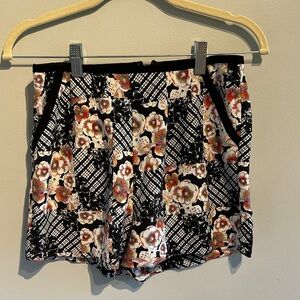 MINKPINK Black Floral High Waist Shorts